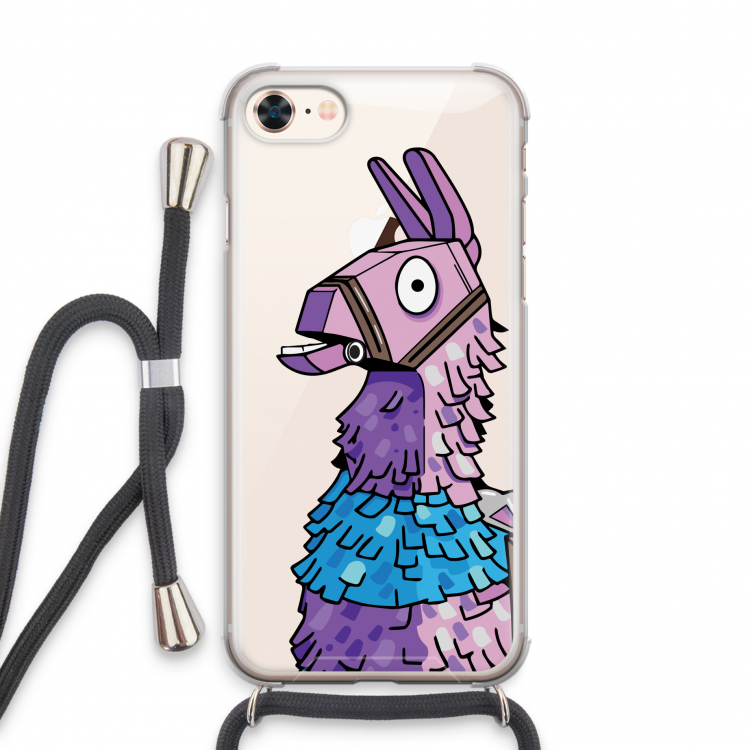 Lama: iPhone 8 Transparant Hoesje met koord