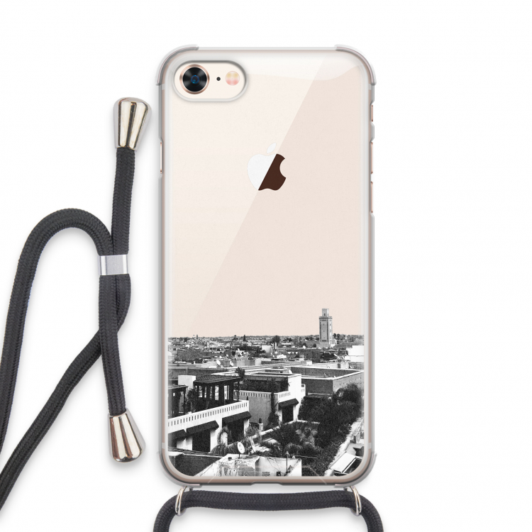 Marrakech Skyline : iPhone 8 Transparant Hoesje met koord