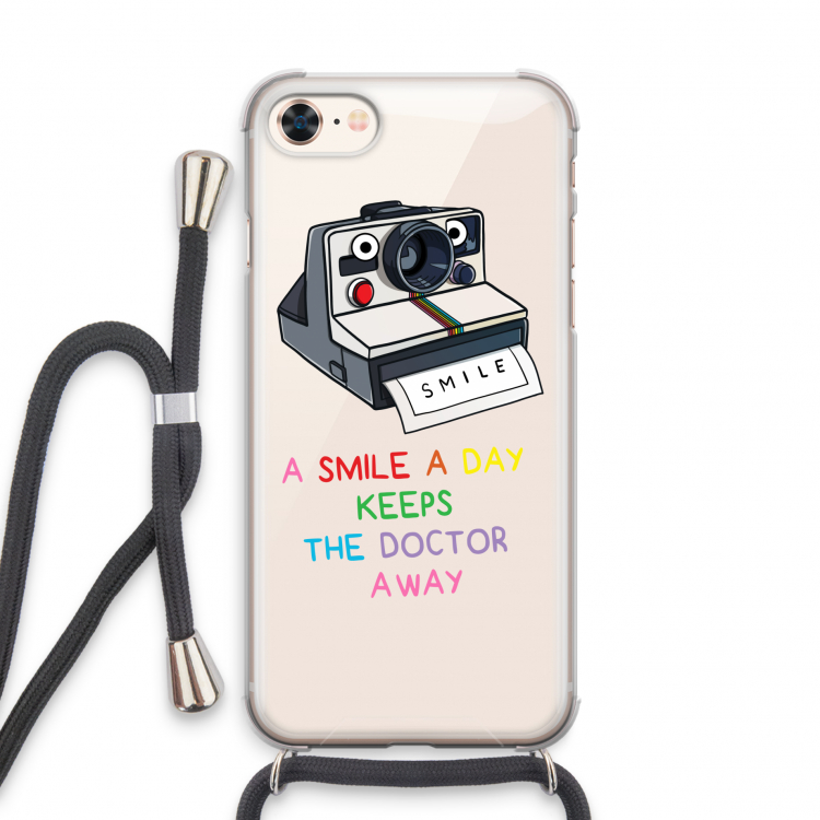Smile: iPhone 8 Transparant Hoesje met koord
