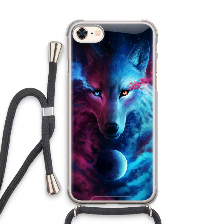 Where Light And Dark Meet: iPhone 8 Transparant Hoesje met koord
