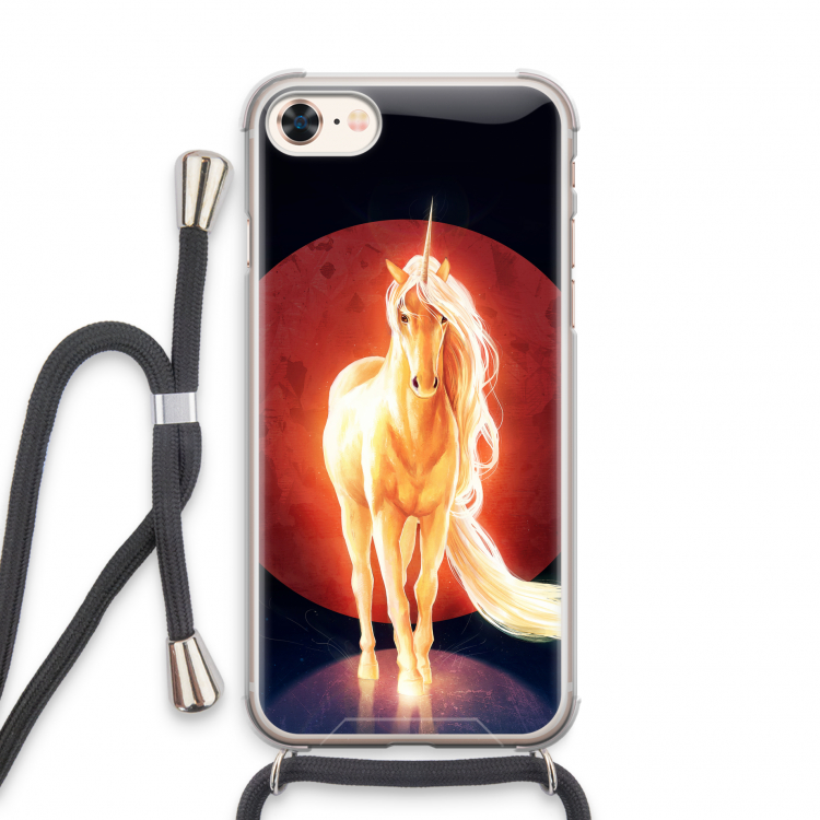 Last Unicorn: iPhone 8 Transparant Hoesje met koord