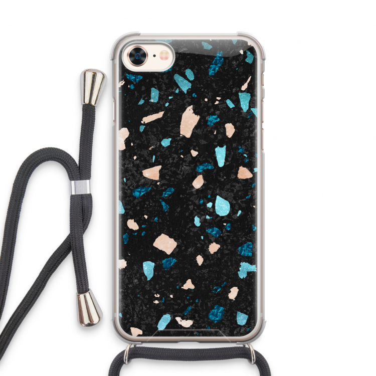 Terrazzo N°11: iPhone 8 Transparant Hoesje met koord