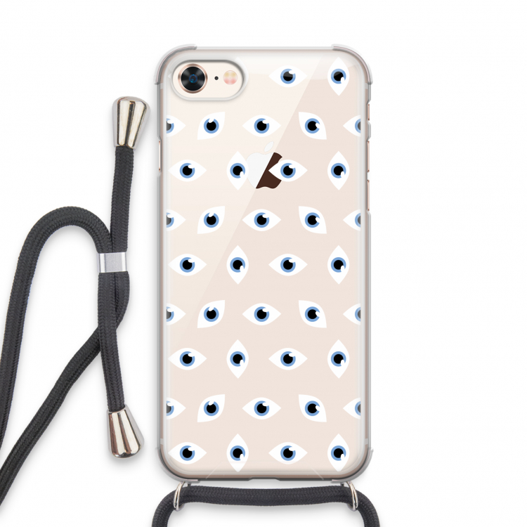 Eyes pattern: iPhone 8 Transparant Hoesje met koord