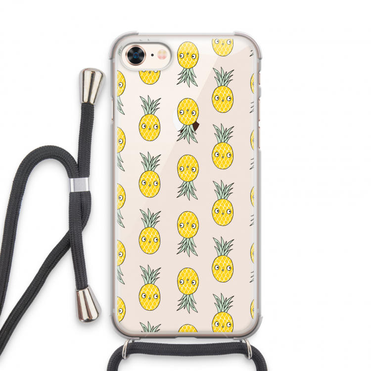 Ananas: iPhone 8 Transparant Hoesje met koord