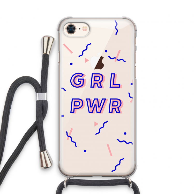 GRL PWR: iPhone 8 Transparant Hoesje met koord