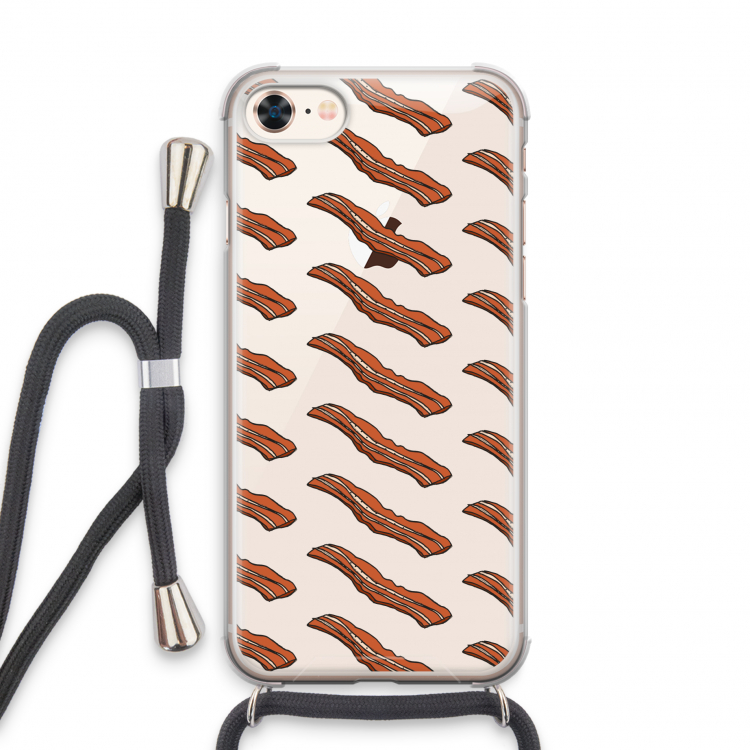 Bacon to my eggs #2: iPhone 8 Transparant Hoesje met koord