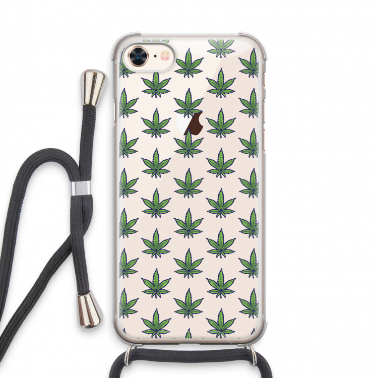 Weed: iPhone 8 Transparant Hoesje met koord