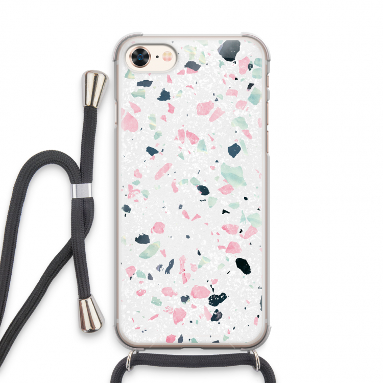 Terrazzo N°3: iPhone 8 Transparant Hoesje met koord