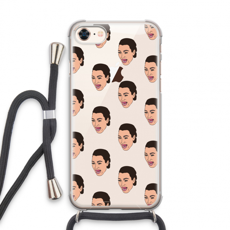 Ugly Cry Call: iPhone 8 Transparant Hoesje met koord