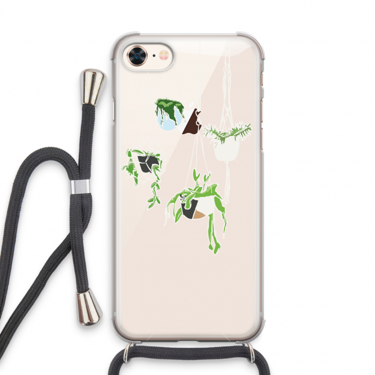 Hang In There: iPhone 8 Transparant Hoesje met koord