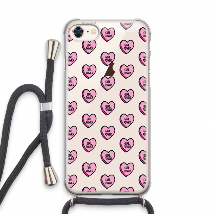 GIRL POWER: iPhone 8 Transparant Hoesje met koord
