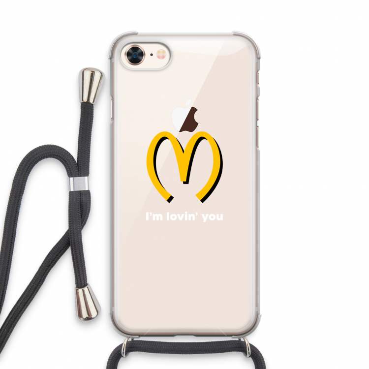 I'm lovin' you: iPhone 8 Transparant Hoesje met koord