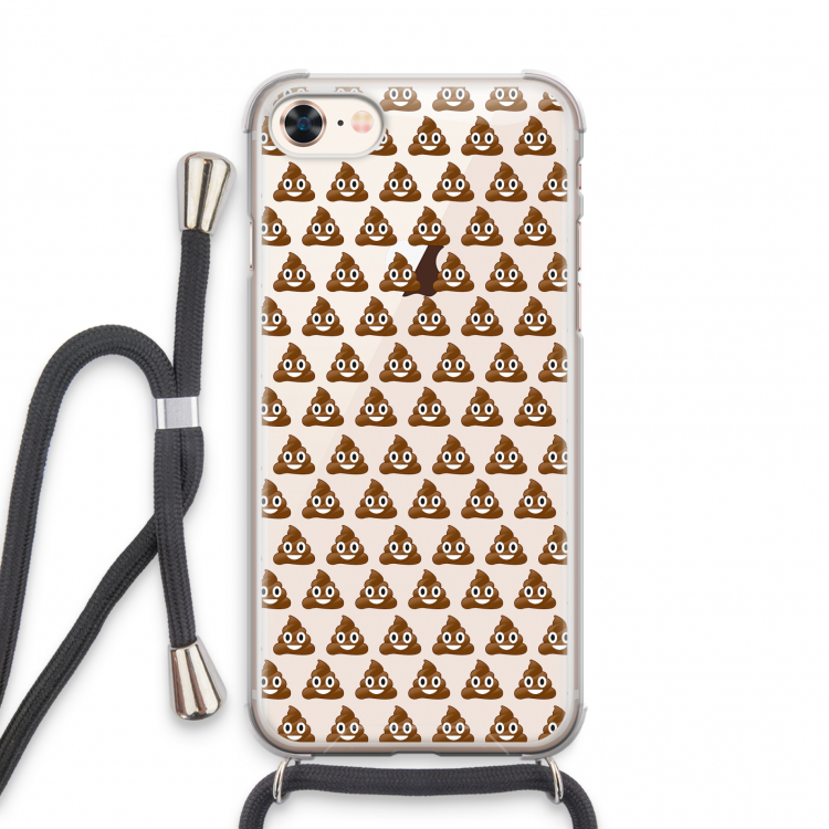 Poop emoji: iPhone 8 Transparant Hoesje met koord
