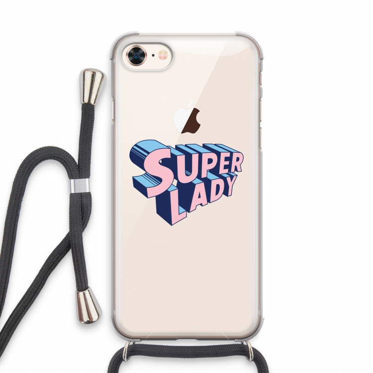 Superlady: iPhone 8 Transparant Hoesje met koord