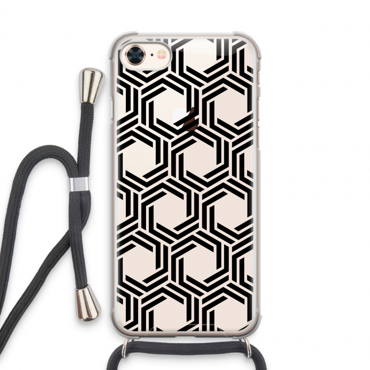 Geometrisch patroon: iPhone 8 Transparant Hoesje met koord