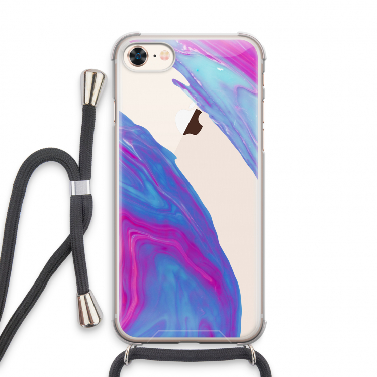 Zweverige regenboog: iPhone 8 Transparant Hoesje met koord