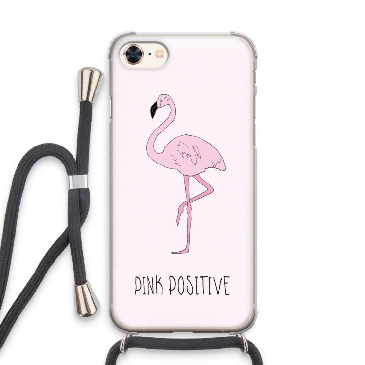 Pink positive: iPhone 8 Transparant Hoesje met koord