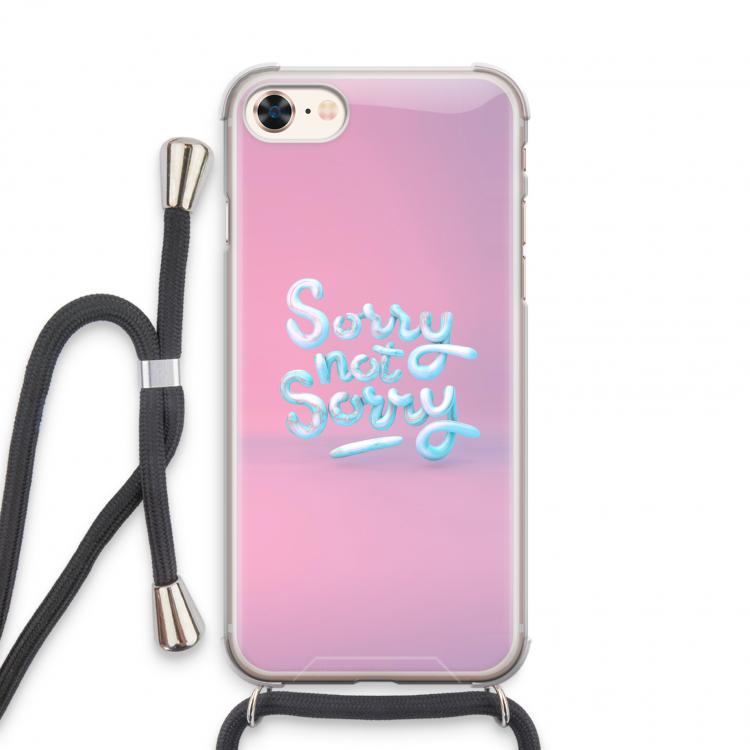 Sorry not sorry: iPhone 8 Transparant Hoesje met koord