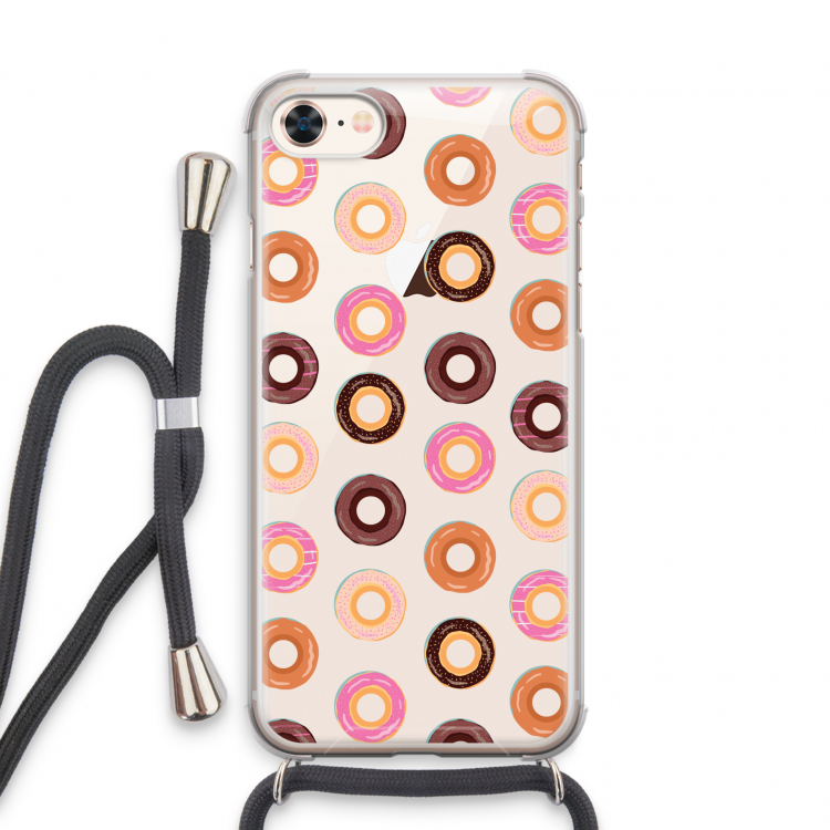 Donuts: iPhone 8 Transparant Hoesje met koord