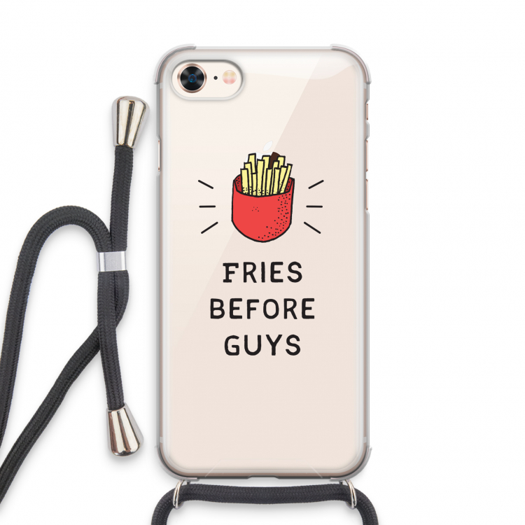 Fries before guys: iPhone 8 Transparant Hoesje met koord