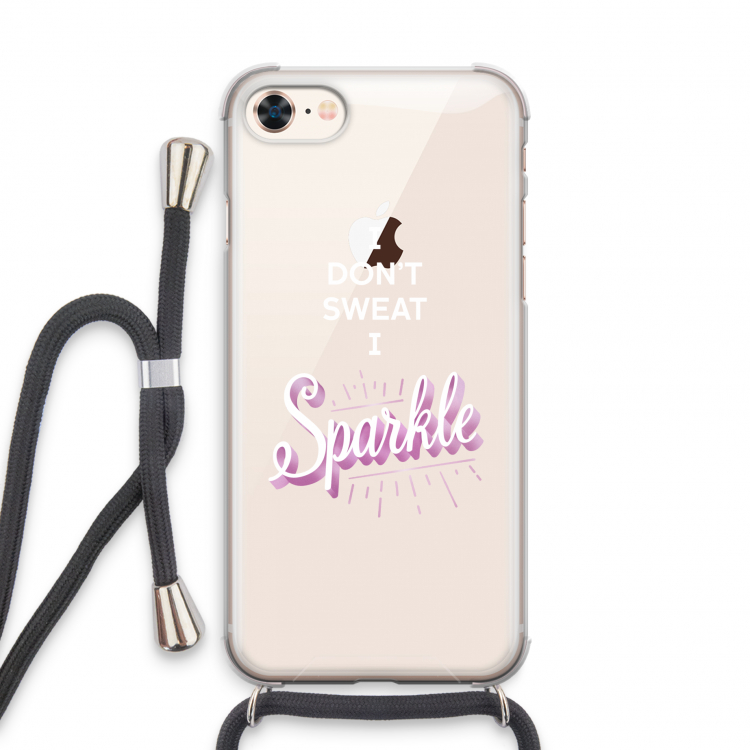 Sparkle quote: iPhone 8 Transparant Hoesje met koord