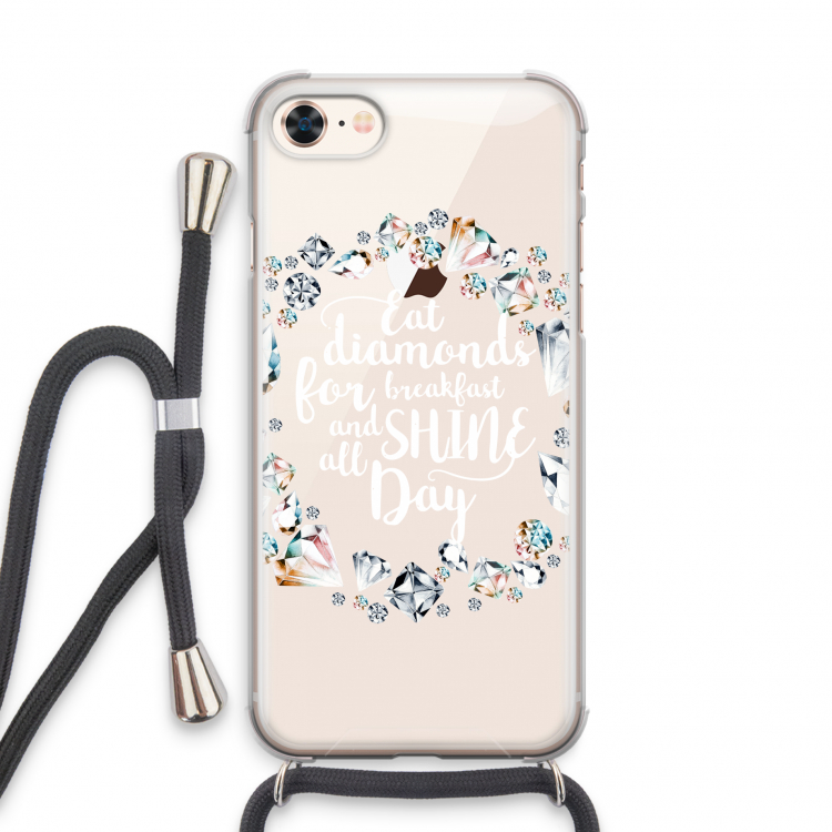 Diamonds: iPhone 8 Transparant Hoesje met koord