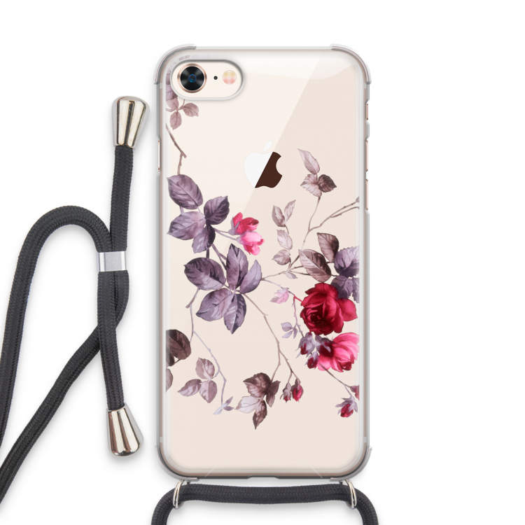 Mooie bloemen: iPhone 8 Transparant Hoesje met koord