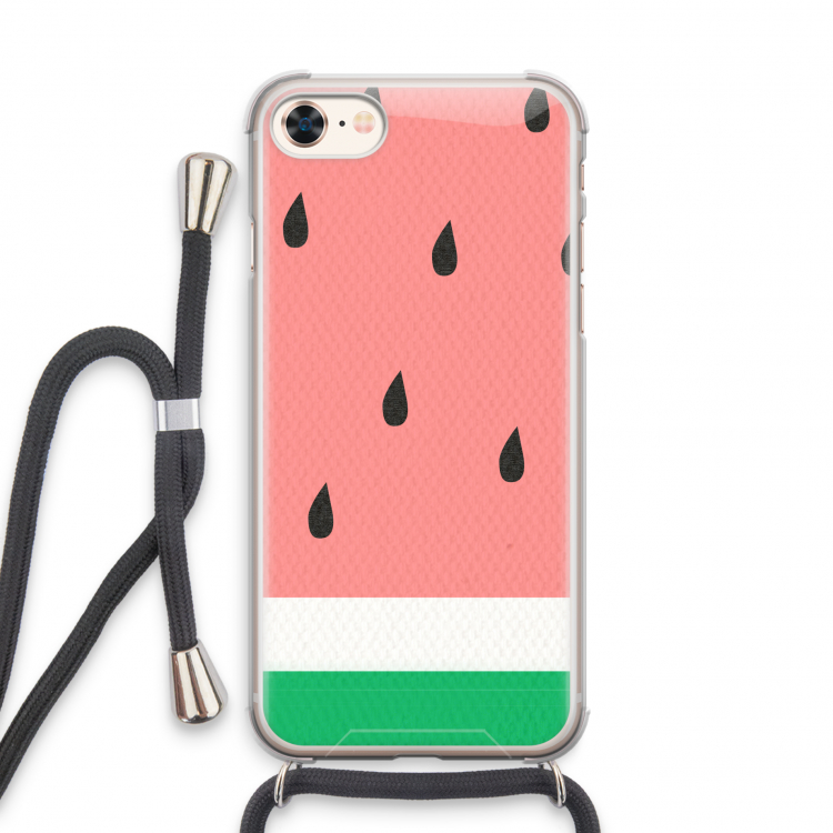 Watermeloen: iPhone 8 Transparant Hoesje met koord