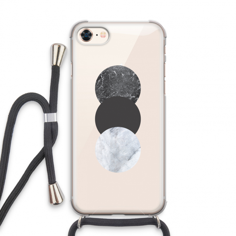 Marmeren cirkels: iPhone 8 Transparant Hoesje met koord
