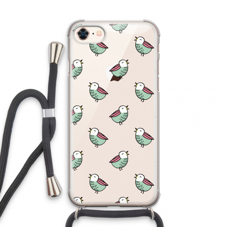 Vogeltjes: iPhone 8 Transparant Hoesje met koord