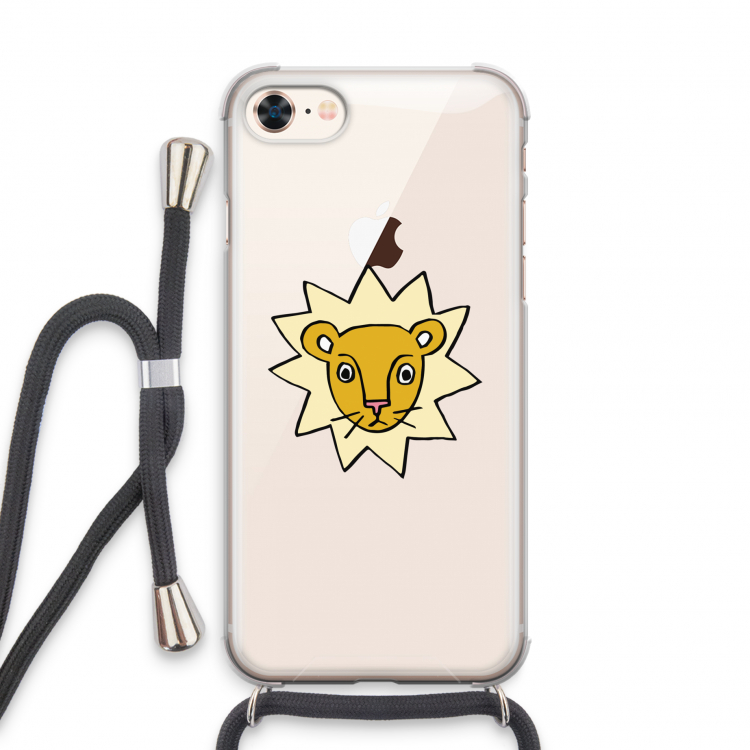 Kleine leeuw: iPhone 8 Transparant Hoesje met koord