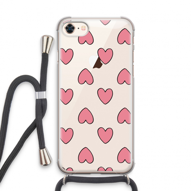 Ondersteboven verliefd: iPhone 8 Transparant Hoesje met koord