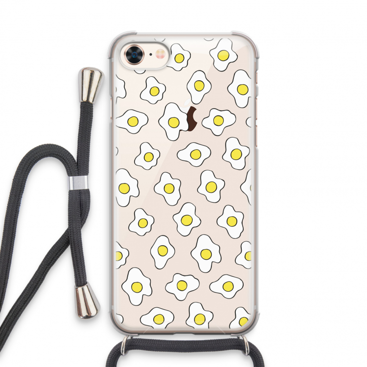Spiegeleitjes: iPhone 8 Transparant Hoesje met koord