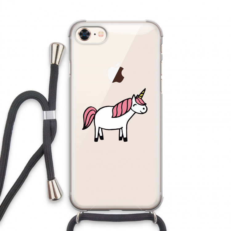 Eenhoorn: iPhone 8 Transparant Hoesje met koord
