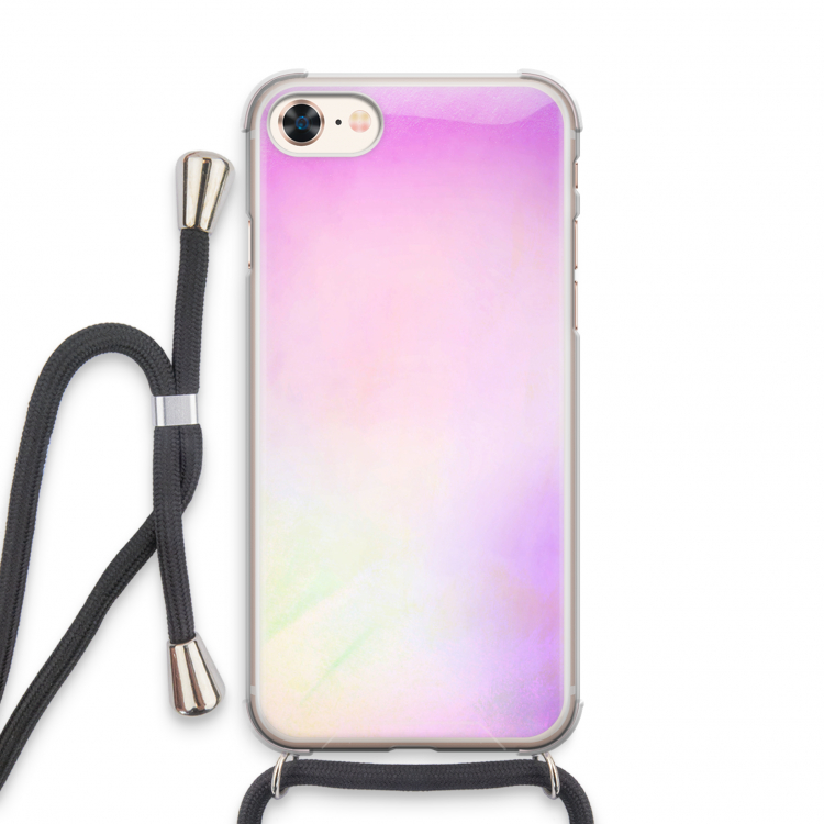 Flow mist pastel: iPhone 8 Transparant Hoesje met koord