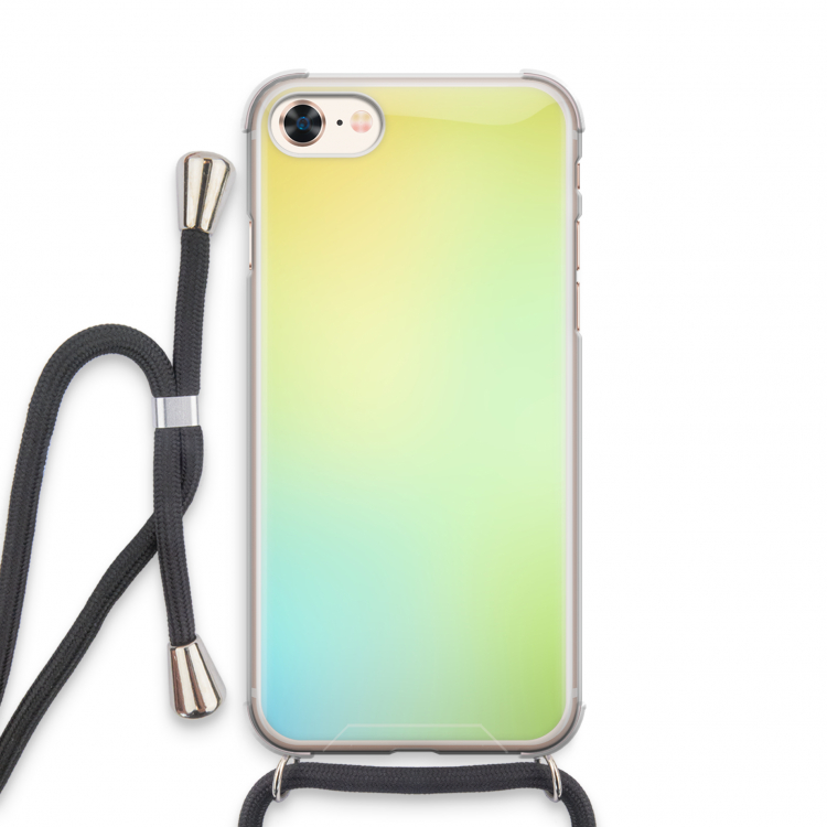 Minty mist pastel: iPhone 8 Transparant Hoesje met koord