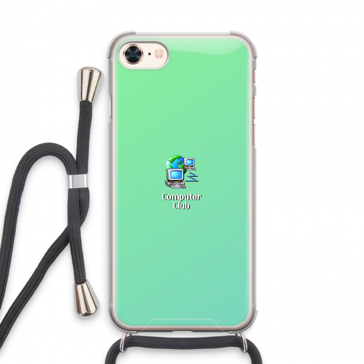 Win98: iPhone 8 Transparant Hoesje met koord