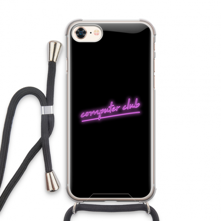 Vice Black: iPhone 8 Transparant Hoesje met koord