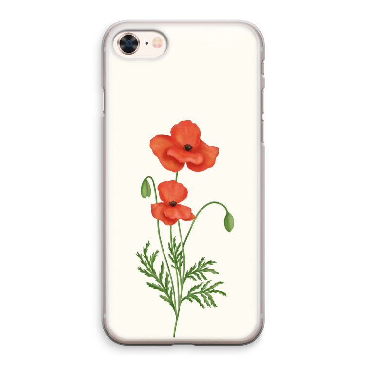 Red poppy: iPhone 8 Transparant Hoesje