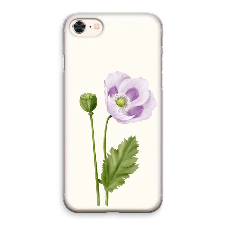 Purple poppy: iPhone 8 Transparant Hoesje