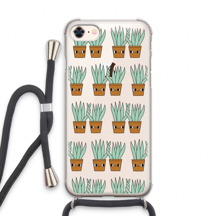 Sansevieria: iPhone 8 Transparant Hoesje met koord