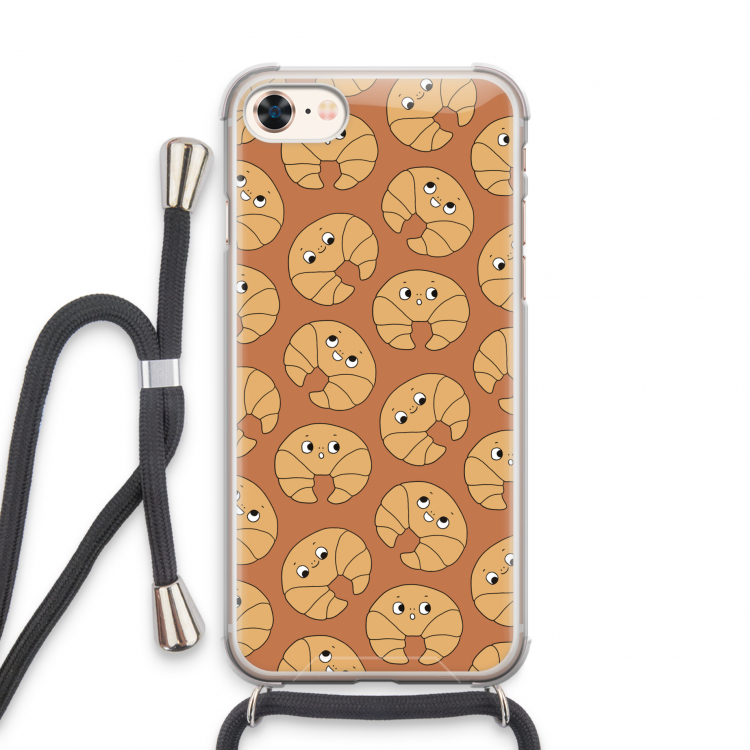 Croissant: iPhone 8 Transparant Hoesje met koord