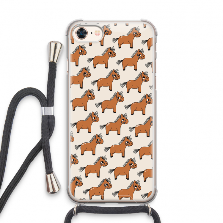Pony: iPhone 8 Transparant Hoesje met koord