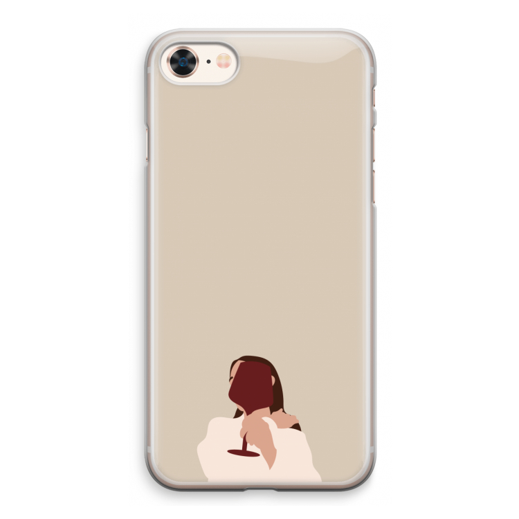 I drink wine: iPhone 8 Transparant Hoesje