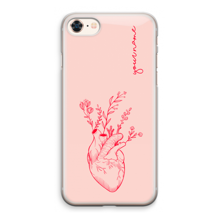 Blooming Heart: iPhone 8 Transparant Hoesje