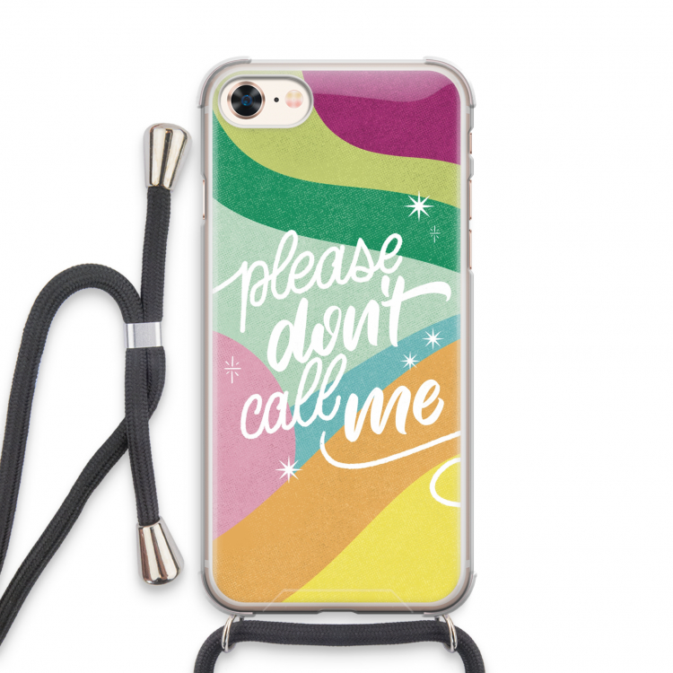 Don't call: iPhone 8 Transparant Hoesje met koord