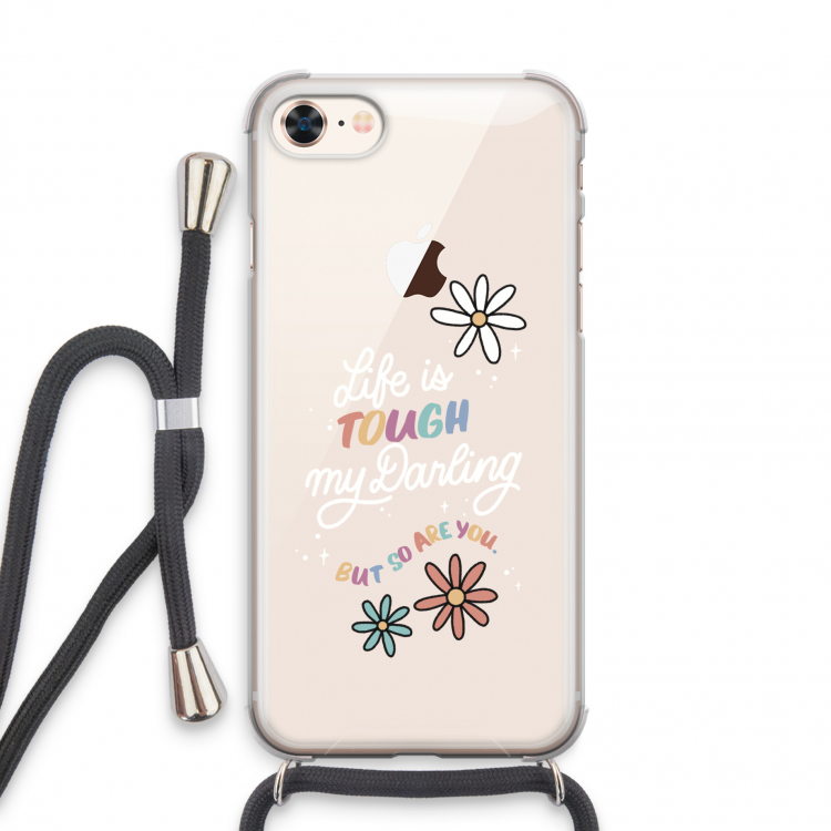Tough Life: iPhone 8 Transparant Hoesje met koord