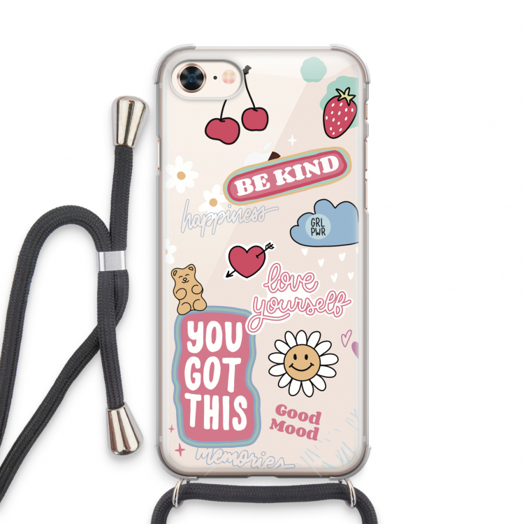 Positivity: iPhone 8 Transparant Hoesje met koord
