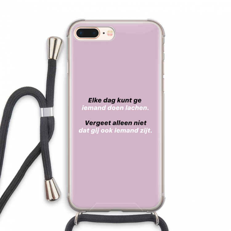 gij zijt ook iemand: iPhone 8 Plus Transparant Hoesje met koord