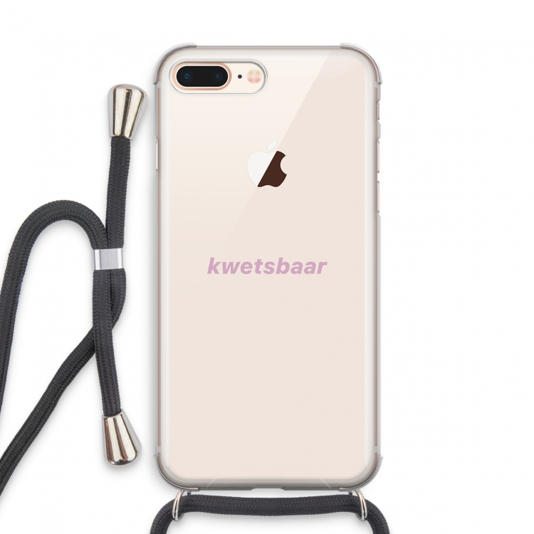 kwetsbaar: iPhone 8 Plus Transparant Hoesje met koord